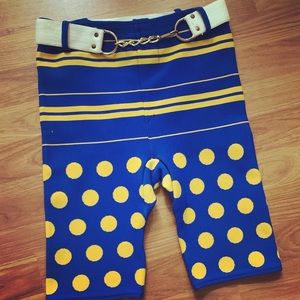Funky Retro Vtg ‘60s Swim Trunks Belted Polka Dots